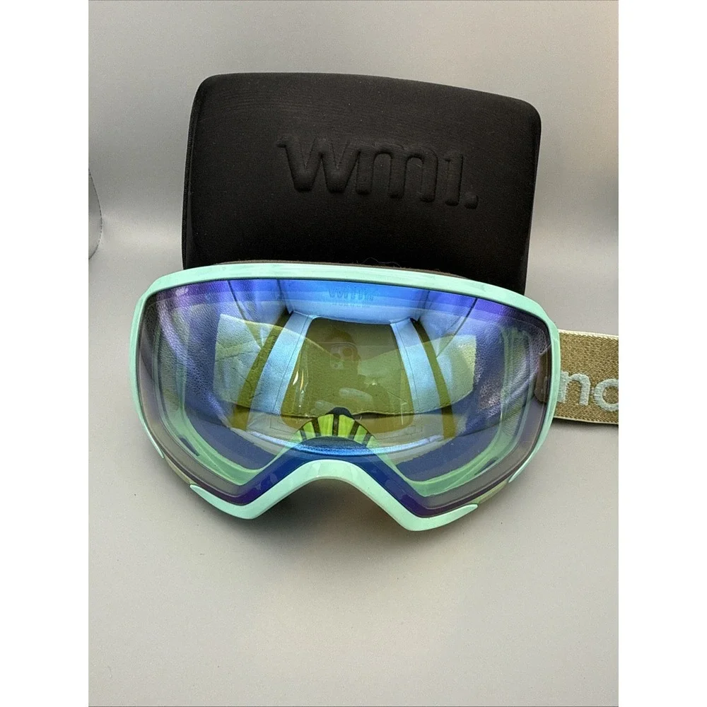 ANON Authentic Ski Snowboard Goggles Teal Blue/Black & Tan & Hard Black Case
